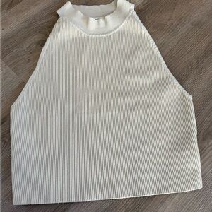 Babaton Ivory Ribbed Tank Top